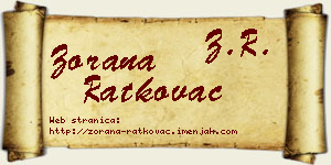 Zorana Ratkovac vizit kartica